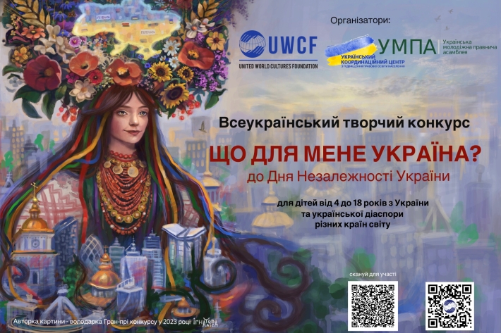 Запрошуємо дітей віком від 4 до 18 років до участі у IV Всеукраїнському творчому конкурсі «Що для мене Україна?», з нагоди Дня Незалежності України